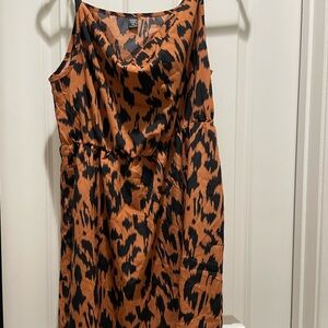 SHEIN Brown and Black Patterned Mini Dress